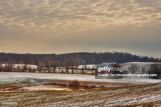 field with red barn - missouri farm stock pictures, royalty-free photos & images