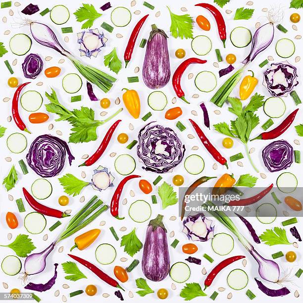 Fresh Food Pattern Food Pattern With Fresh Vegetables High-Res Stock Photo - Getty Images