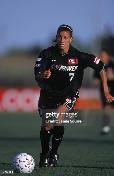 Sarah Waylen Sara Whalen of the New York Power runs after the ball during the WUSA ...