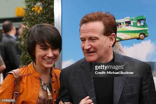 Actor Robin Williams arrives with daughter Zelda at Sony Pictures' premiere of "R.V." at the Mann Village Theatre on April 23, 2006 in Los Angeles,...