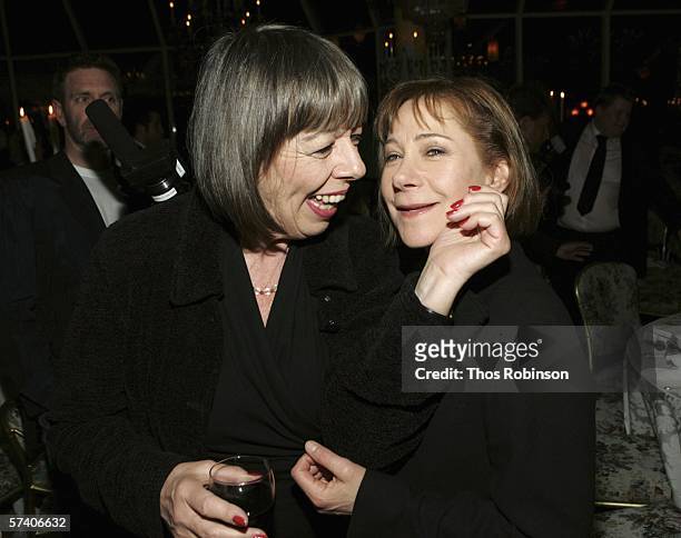 Actresses Frances de la Tour and Zoe Wanamaker attend the Broadway Opening Of "History Boys" After Party at Tavern On The Green on April 23, 2006 in...