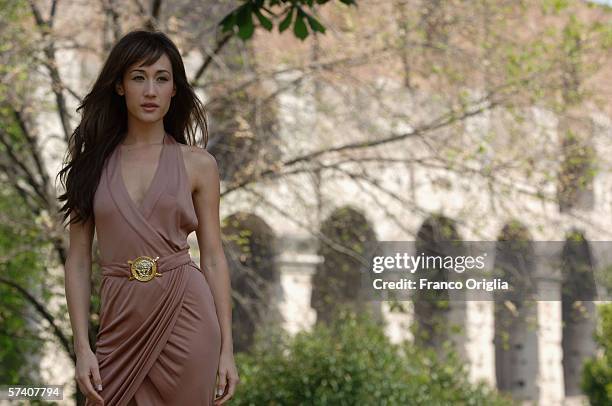 Actress Maggie Q attends the 'Mission Impossible 3' photocall at The Colosseum ahead of this evening's World Premiere, on April 24, 2006 in Rome,...