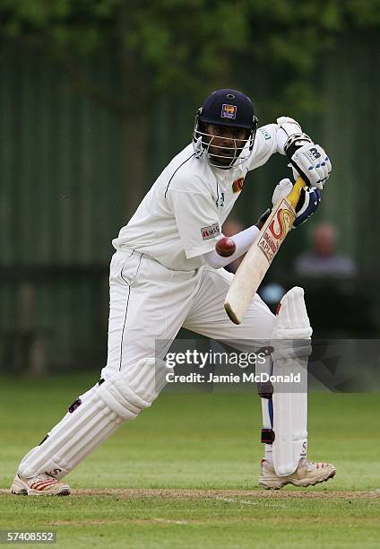 Thilan Samaraweera of Sri Lanka in action during the match between British Universities and Sri Lanka at Fenner's on Apri 24, 2006 in Cambridge,...