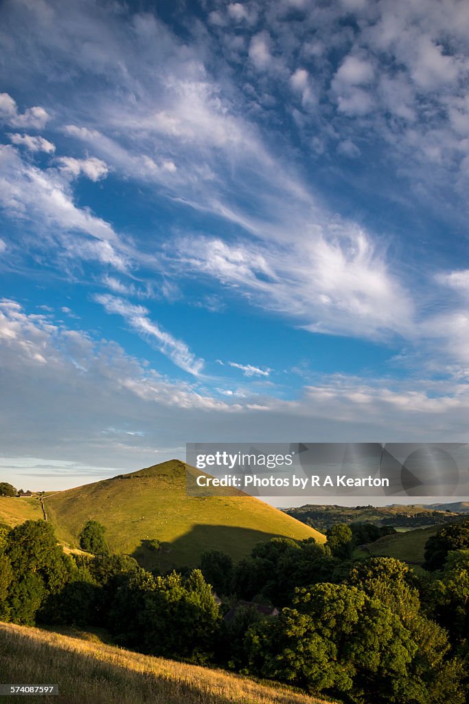 High Wheeldon and wispy clouds