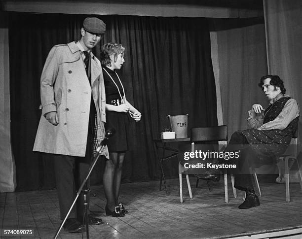 Prince Charles rehearsing a sketch entitled 'Peycheque Place' - part of the Trinity College, Cambridge review, 'Quiet Flows The Don', Cambridge, 23rd...