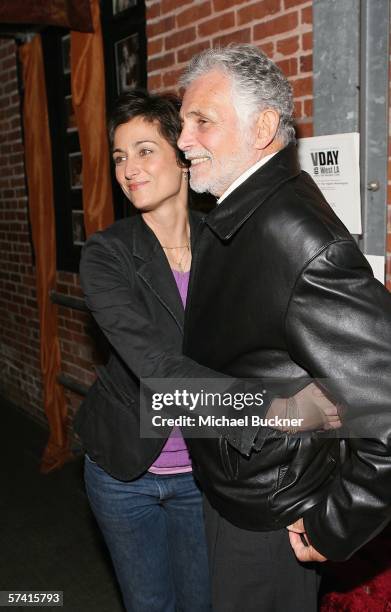 Actress Alexandra Hedison and father actor David Hedison attend the VDAY West LA 2006 cocktail reception at the Ivy Substation on April 24, 2006 in...