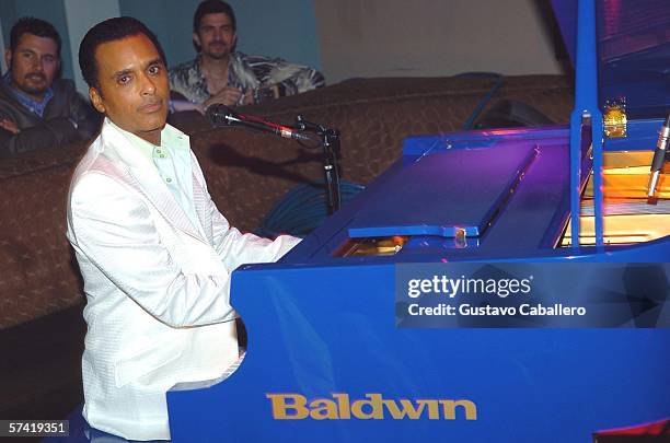 Jon Secada performs at the Billboard Latin Music Conference & Awards 2006 Kick Off Party at the Forge on April 24,2006 in Miami Beach, Florida.