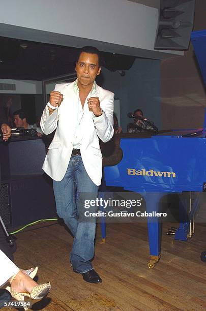 Jon Secada performs at the Billboard Latin Music Conference & Awards 2006 Kick Off Party at the Forge on April 24,2006 in Miami Beach, Florida.