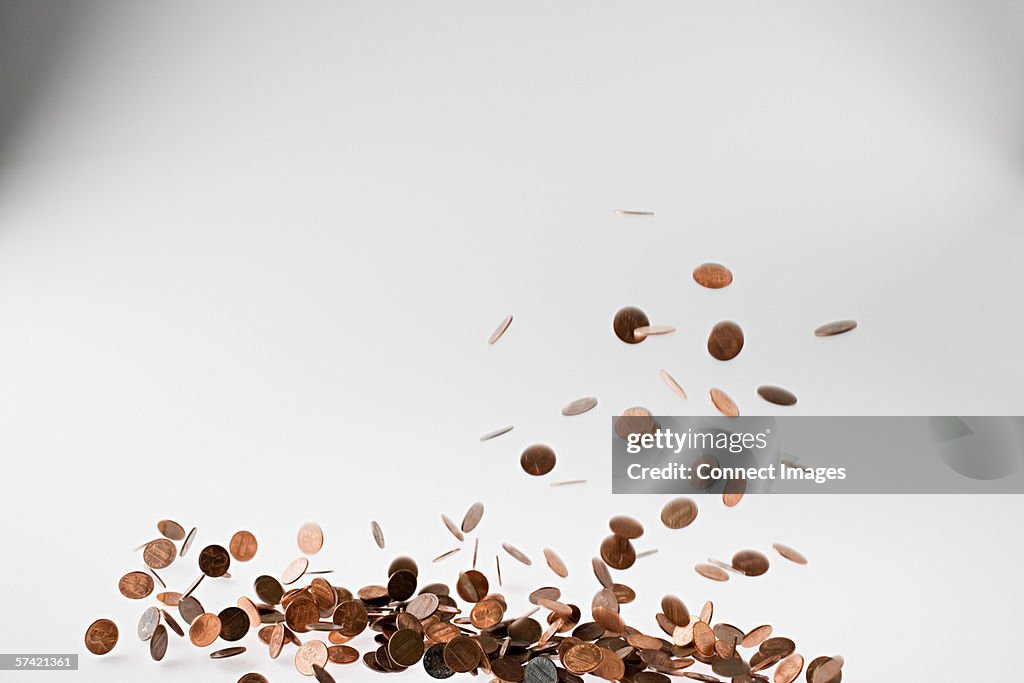 Falling coins