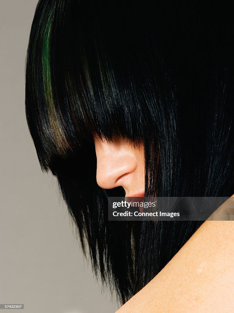 Woman with funky hairstyle