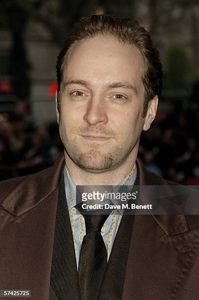 Derren Brown arrives at the UK Premiere of 'Mission: Impossible 3', the third film in the action movie series, at the Odeon Leicester Square on April...