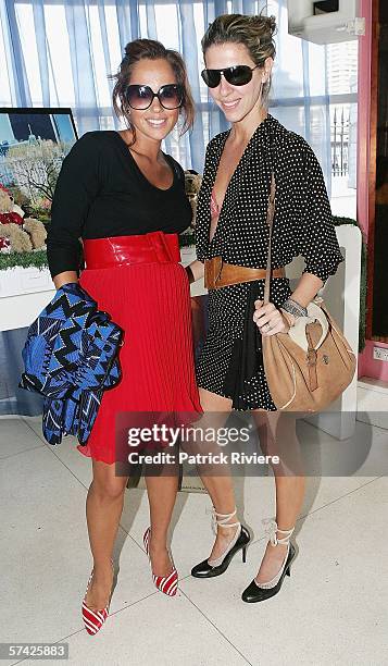 Fashion personality Pip Edwards and fashion designer Heidi Middleton attend the Marie Claire United for Unicef cocktail launch during Mercedes...