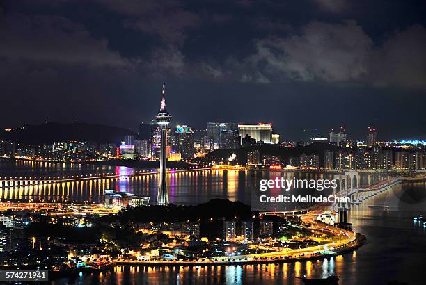 macau at night - zhuhai stock pictures, royalty-free photos & images