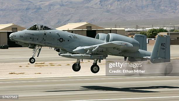 United States Air Force A-10 Thunderbolt II takes off from Nellis Air Force Base while participating in the Joint Expeditionary Force Experiment 2006...