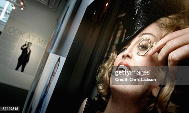 Detail of a picture of Madonna is seen at ?Look At Me - A Retrospective?, a new photographic exhibition by celebrity portrait photographer Lorenzo...