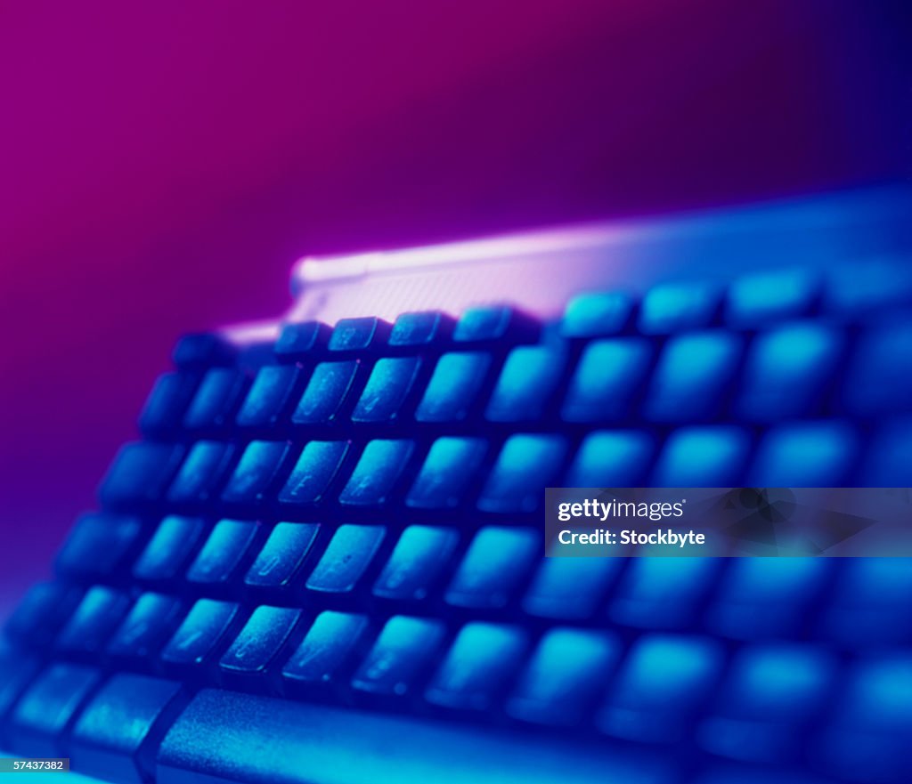 Toned close-up of an upright computer keyboard