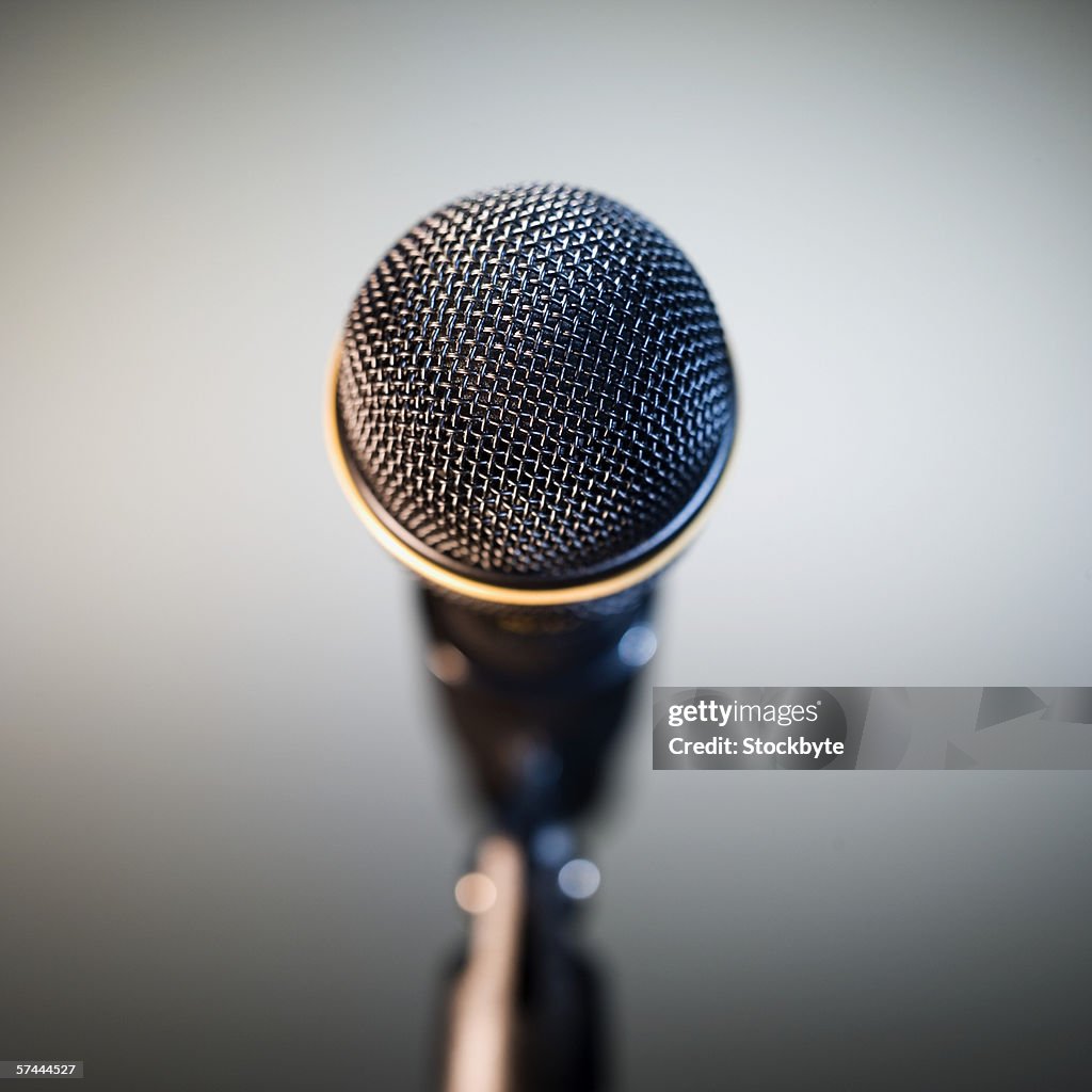 Close-up of a microphone