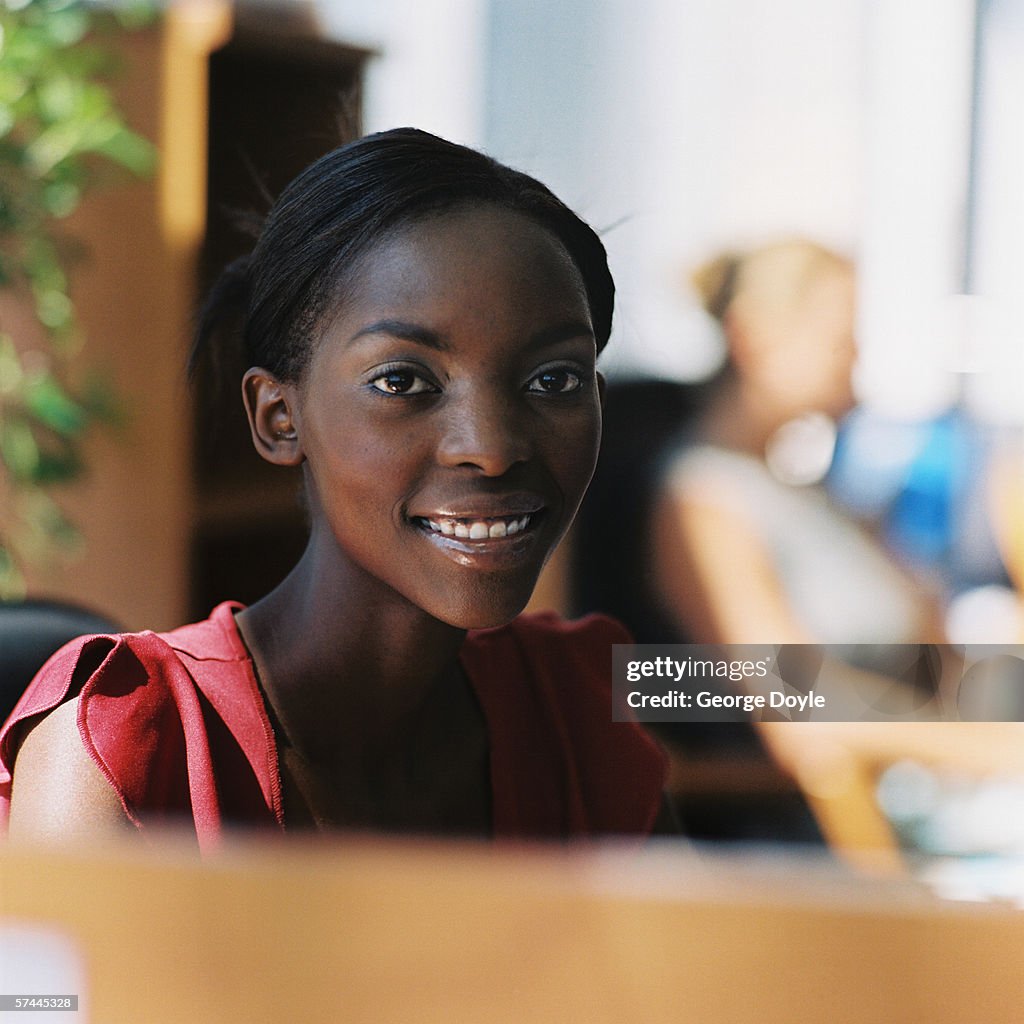 Portrait of a young woman smiling