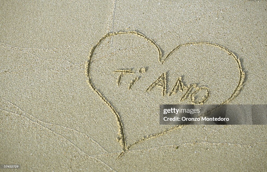 Heart in sand, ti amo