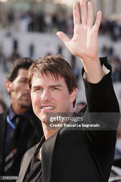 American actor Tom Cruise arrives for the "Mission Impossible III" French premiere April 26, 2006 in La Defense, outside Paris.