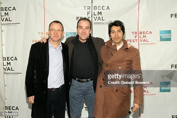 Director Steven Barron, actors Mandy Patinkin and Octavio Gomez Berrios attend the premiere of "The Elephant King" during the 5th Annual Tribeca Film...