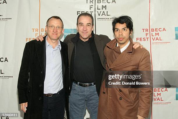 Director Steven Barron, actors Mandy Patinkin and Octavio Gomez Berrios attend the premiere of "The Elephant King" during the 5th Annual Tribeca Film...