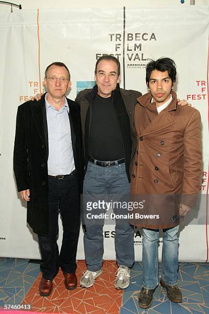 Director Steven Barron, actors Mandy Patinkin and Octavio Gomez Berrios attend the premiere of "The Elephant King" during the 5th Annual Tribeca Film...