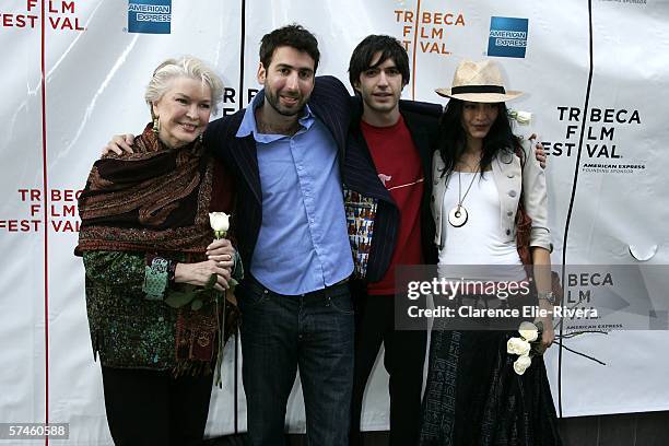 Actress Ellen Burstyn, director Seth Grossman, producer Emanuel Michael and actress Florence Faivre attend the premiere of "The Elephant King" during...