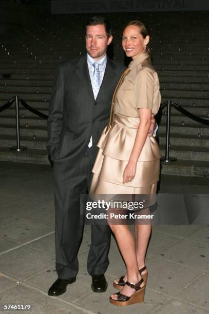 Actor/director Edward Burns and his wife model Christy Turlington attend the Vanity Fair party for the 5th Annual Tribeca Film Festival April 26,...