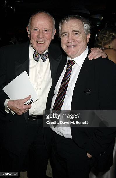 Richard Wilson and Brian Cox attend the Royal Court Theatre's 50th anniversary party, at Titanic on April 26, 2006 in London, England.