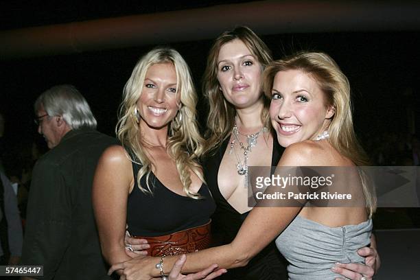 Model, actress Annaliese Braakensiek, Model Kate Fischer and TV host Catriona Rowntree attend Alex Perry collection presentation in the Overseas...