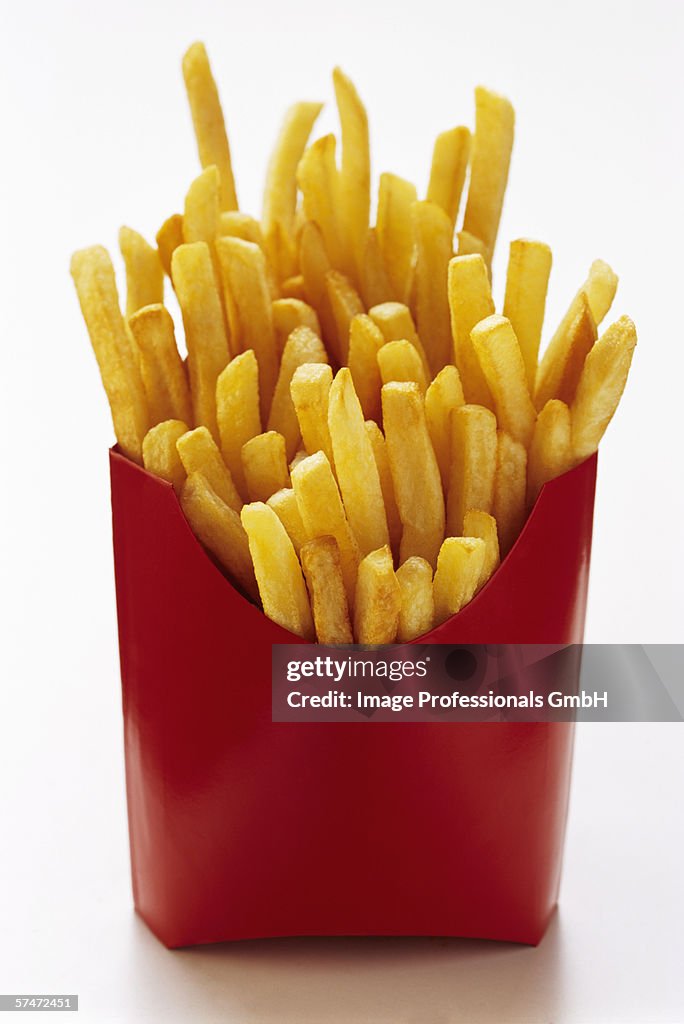 French Fries in Red Fast Food Box