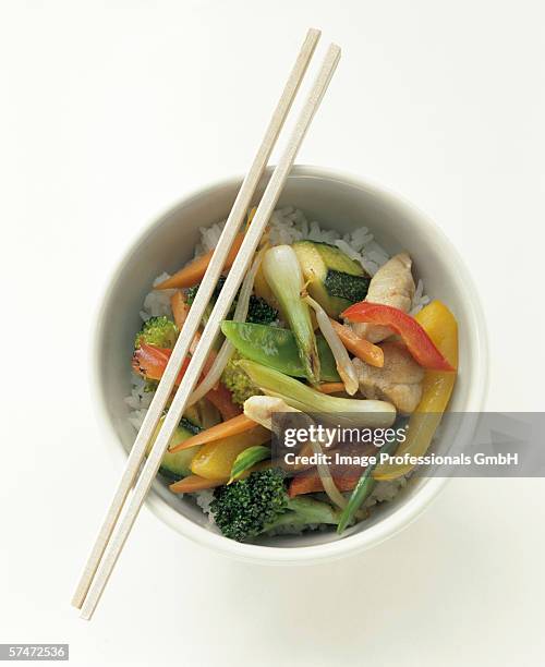25 Chicken Stir Fry Over Rice Stock Photos, High-Res Pictures, and