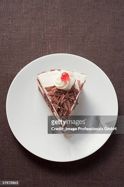 piece of black forest gateau - cream cake stock pictures, royalty-free photos & images