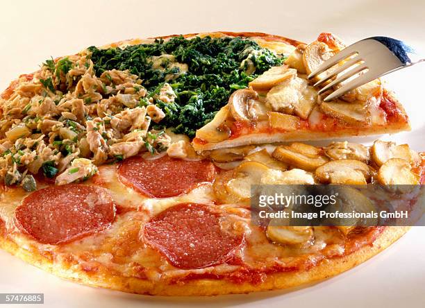 four seasons pizza - stagioni stock pictures, royalty-free photos & images