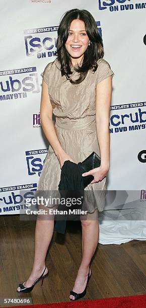 Singer/actress Mandy Moore arrives at a third season DVD launch event and season five wrap party for the television series "Scrubs" at the Rain...