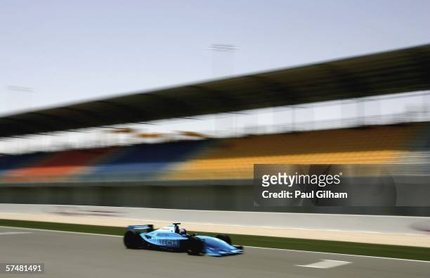 Stefan Johansson of Sweden in action during practice ahead of the Grand Prix Masters at Losail International Circuit on April 28 in Doha, Qatar.