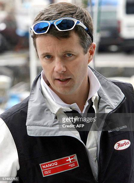 Picture taken 28 April 2006 shows Prince Frederik of Denmark posing aboard the NANOQ yacht prior to the start of the second edition of the Rolex...