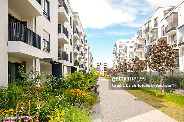 modern residential buildings - rebuilding stock pictures, royalty-free photos & images