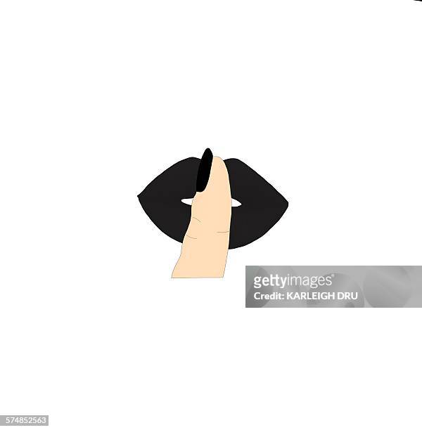 shhh - shhh finger stock illustrations
