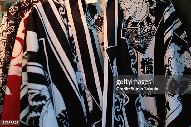 sumo patterned bathrobes, close-up - sumo stock pictures, royalty-free photos & images