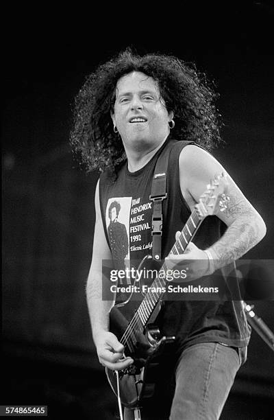 Steve Lukather, guitar, performs at Parkpop on August 21st 1994 in the Hague, the Netherlands.