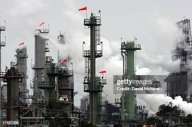 Chevron's El Segundo Refinery is seen while their profits rise and the local price of gas hovers well above the $3 per gallon mark on April 28, 2006...