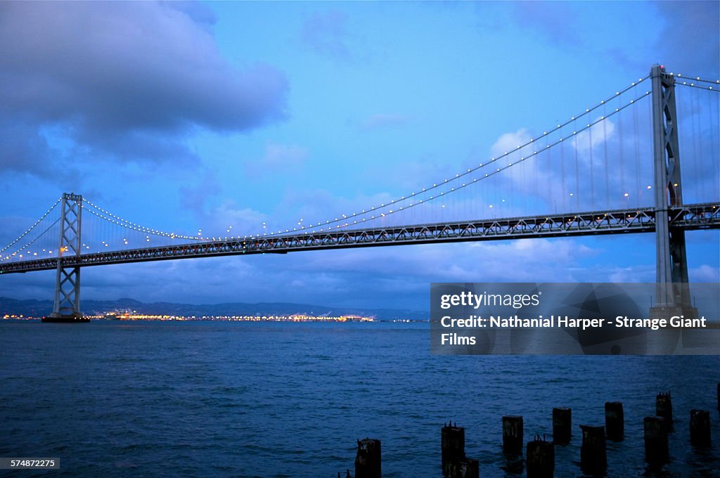 Bay Bridge at dusk