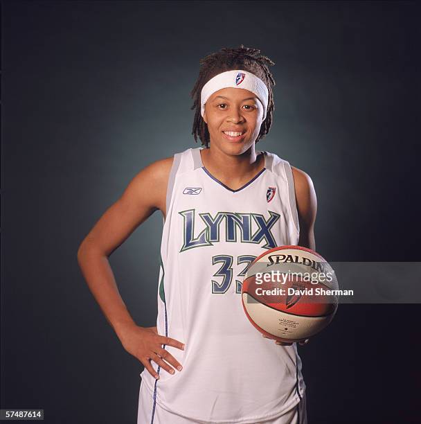 Seimone Augustus, the 2006 WNBA overall draft pick of the Minnesota Lynx poses for portraits on April 6, 2006 at the Target Center in Minneapolis,...