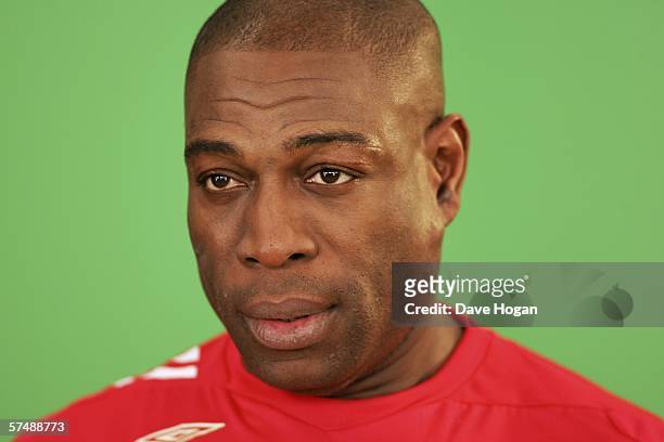 British boxer Frank Bruno is filmed for the video to accompany an England World Cup song "Who Do You Think You Are Kidding, Jurgen Klinsmann," at...