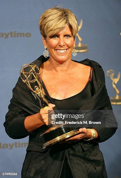Suze Orman, winner Outstanding Service Show Host for "Suze Orman: For the Young, Fabulous & Broke" poses in the press room at the 33rd Annual Daytime...