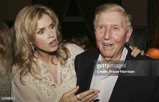 Author Kathy Preston talks with Sumner Redstone Chairman/CEO, Viacom at her Publication Celebration For Kathy Preston's "The One, Finding Soulmate...