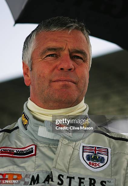 Derek Warwick of Great Britain on the grid before the Grand Prix Masters race at the Losail International Circuit on April 29 in Doha, Qatar.