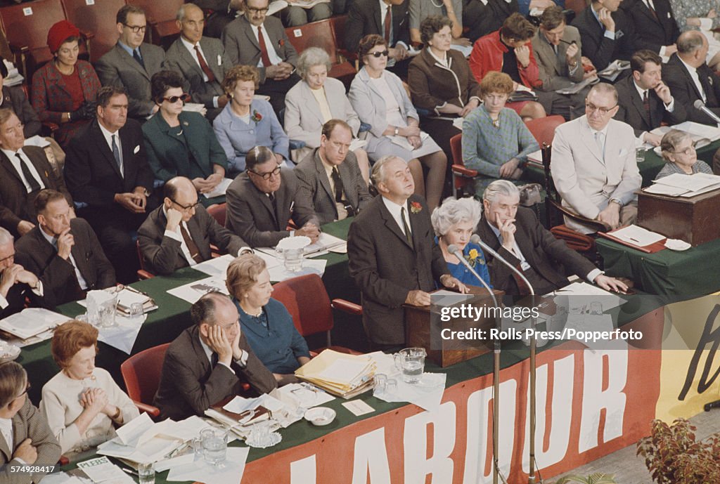 Harold Wilson Delivers Speech At Labour Party Conference